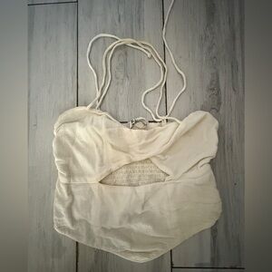 Free People Cami Cropped Top Neutral Boho Beige  Strappy Women Small